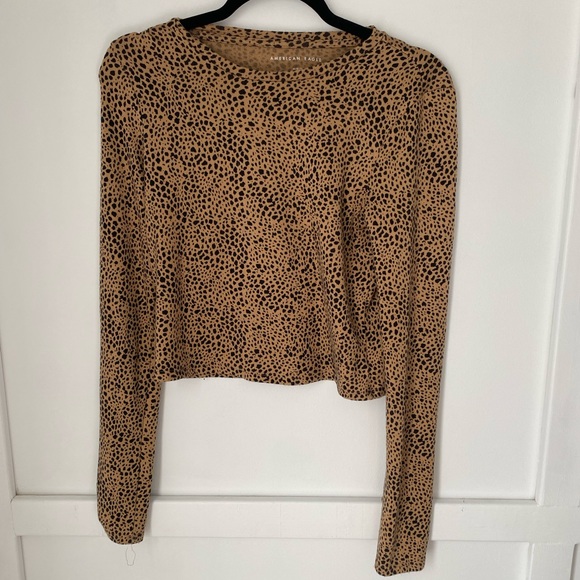 American Eagle Long Sleeve Cropped Shirt - Picture 1 of 3